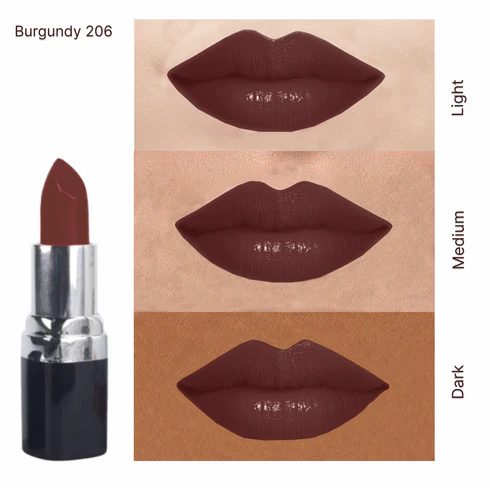 Barva - Natural Lipstick: shade : 206 Burgundy, Made with cow ghee, kokum butter & beeswax. Multi-purpose! use for blush, eyeshadow, contouring &lipstick