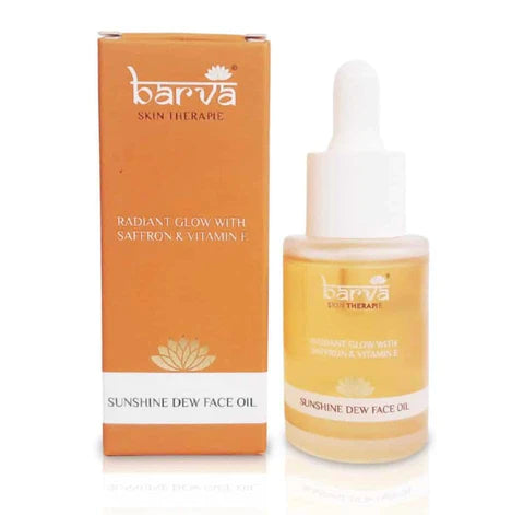 Barva Sunshine Dew Face Oil | saffron, vitamin E, turmeric, liquorice & ghee blend,for radiant, youthful & glowing skin