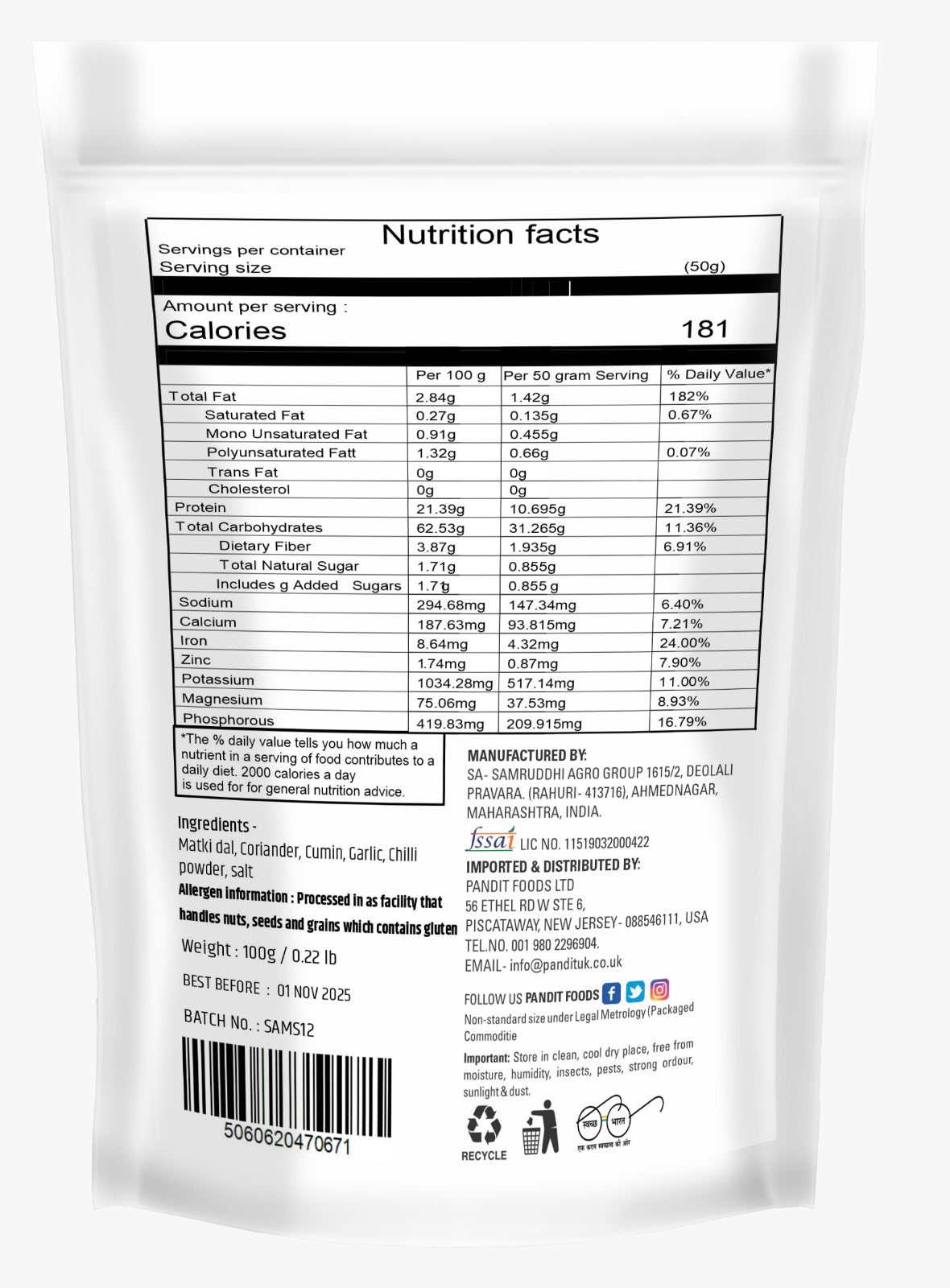 PANDIT FOODS MATKI SANDGE
