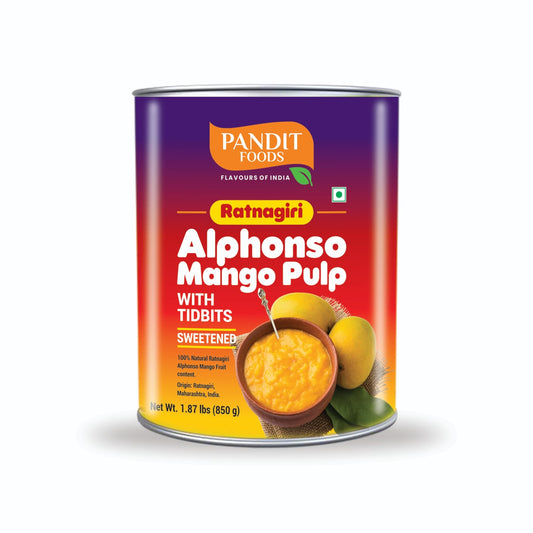 ⁠PANDIT FOODS- Ratnagiri Devgad mango pulp from (Pavas, Ratnagiri) with tidbits