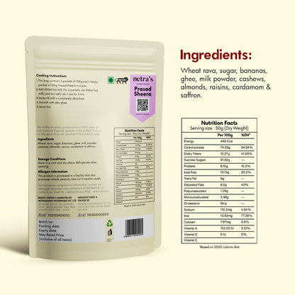 Instant Prasad Sheera (200g, 4 servings) | Preservative-free